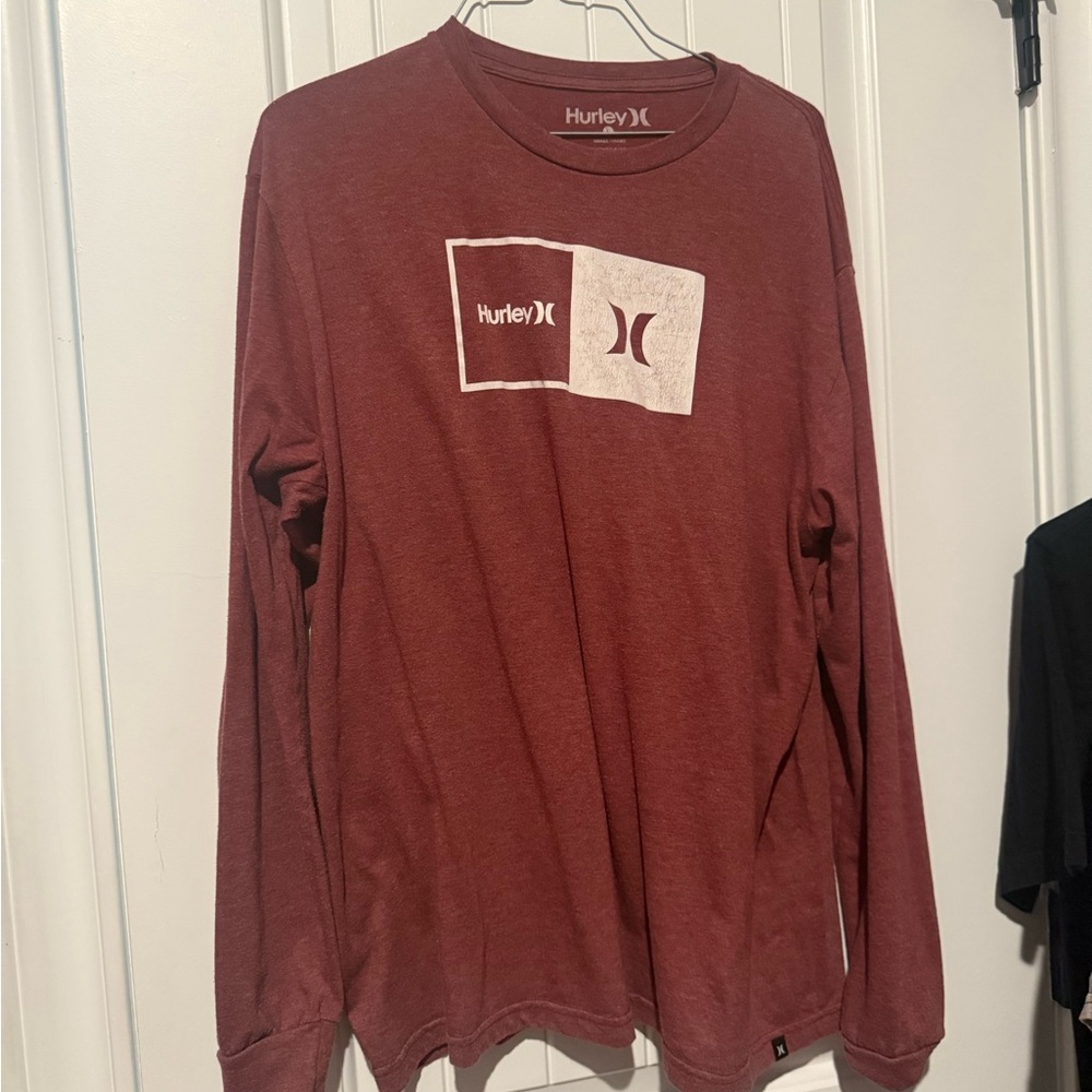 Hurley Men's Burgundy Long Sleeve Tee